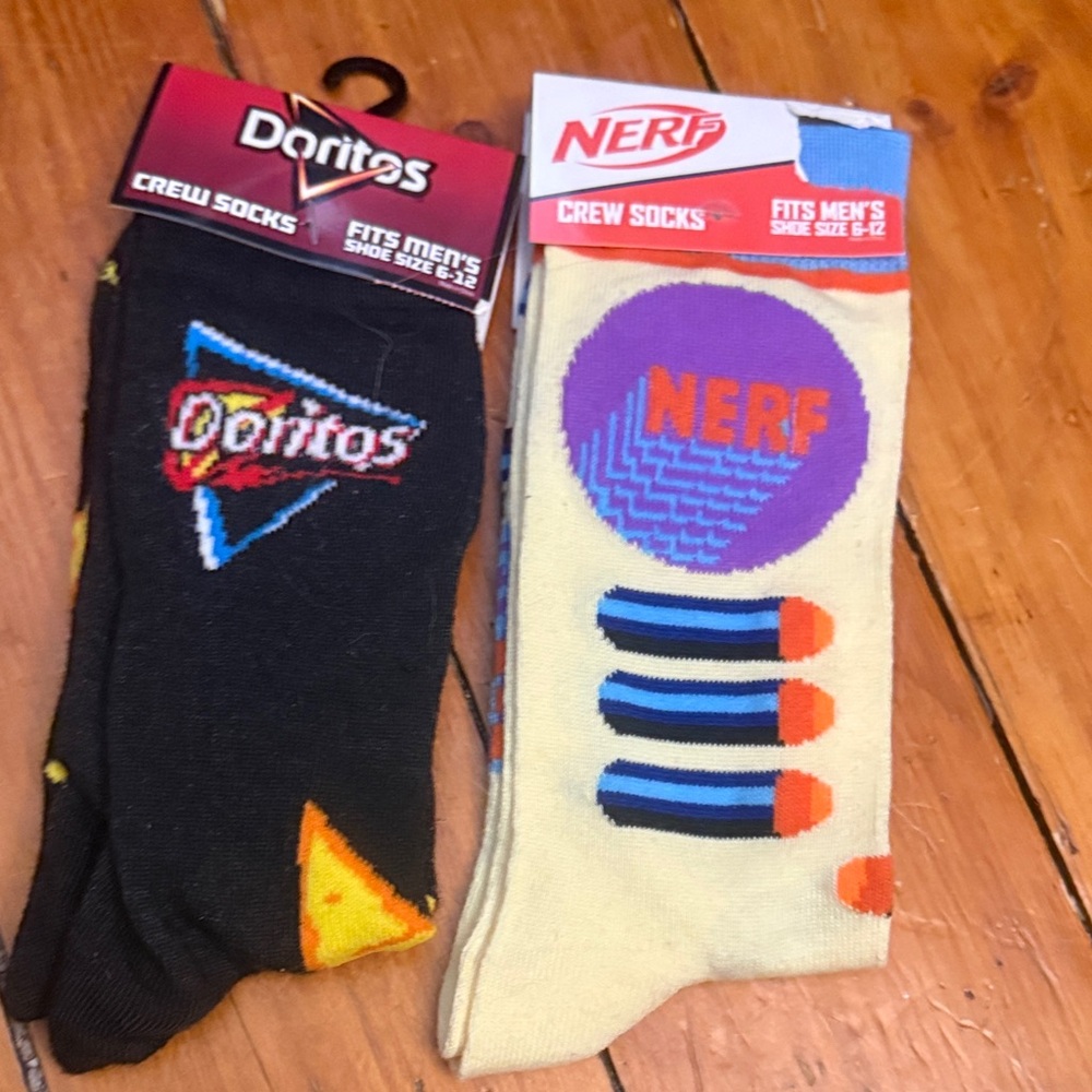 Men's Crew Socks - Black, Cream